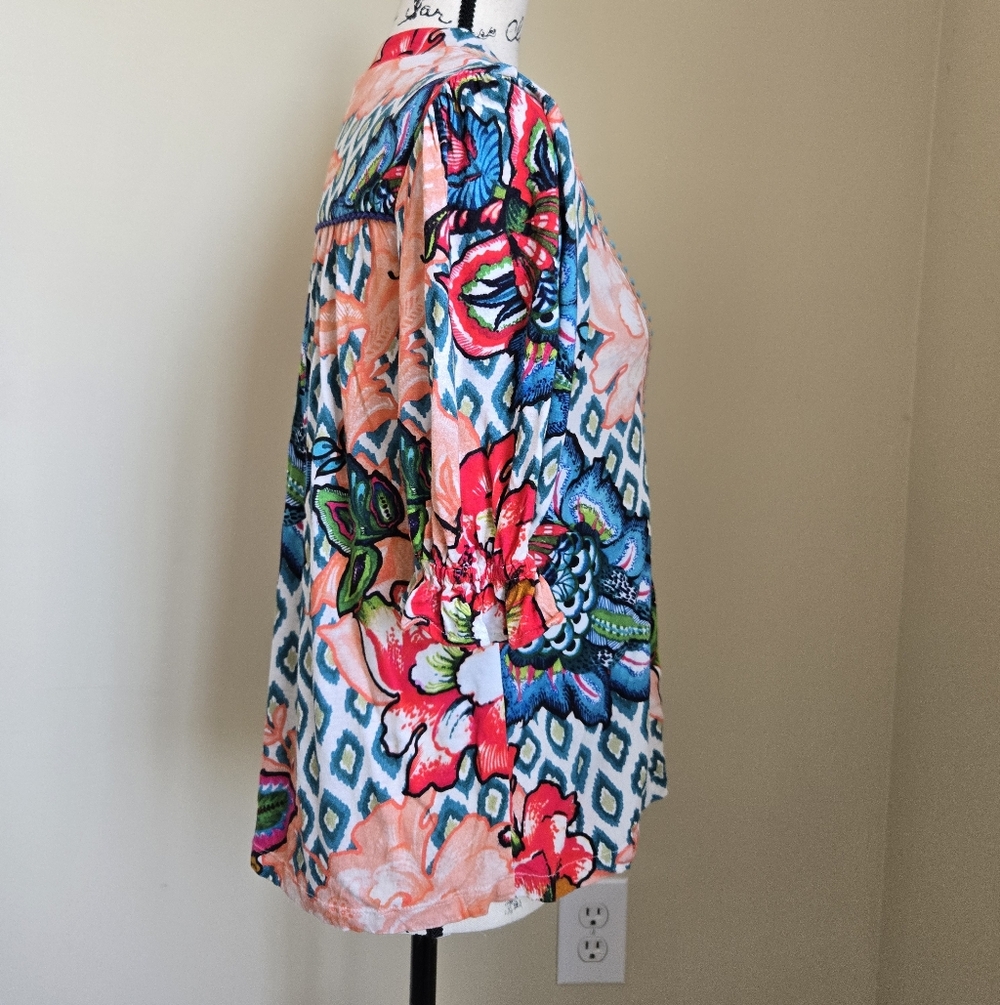 Blank London Anthropologie Top Womens S Colorful Floral Jersey - Picture 3 of 10
